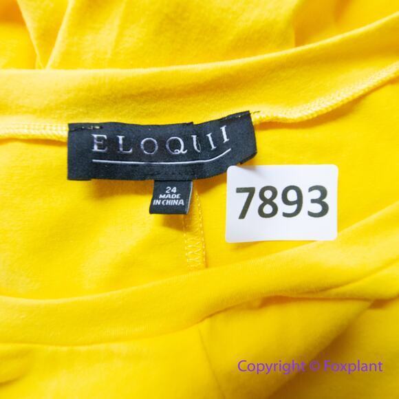NEW Eloquii yellow Cross‎ Front Flutter Sleeve Dress, size 24 - Picture 15 of 16